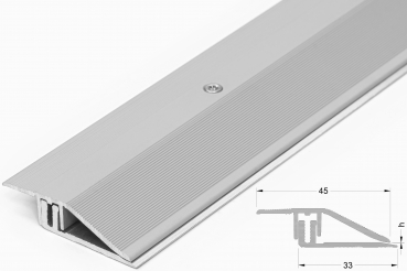 PS - Adapting profile and 7mm base profile, alu silver matt, 270cm